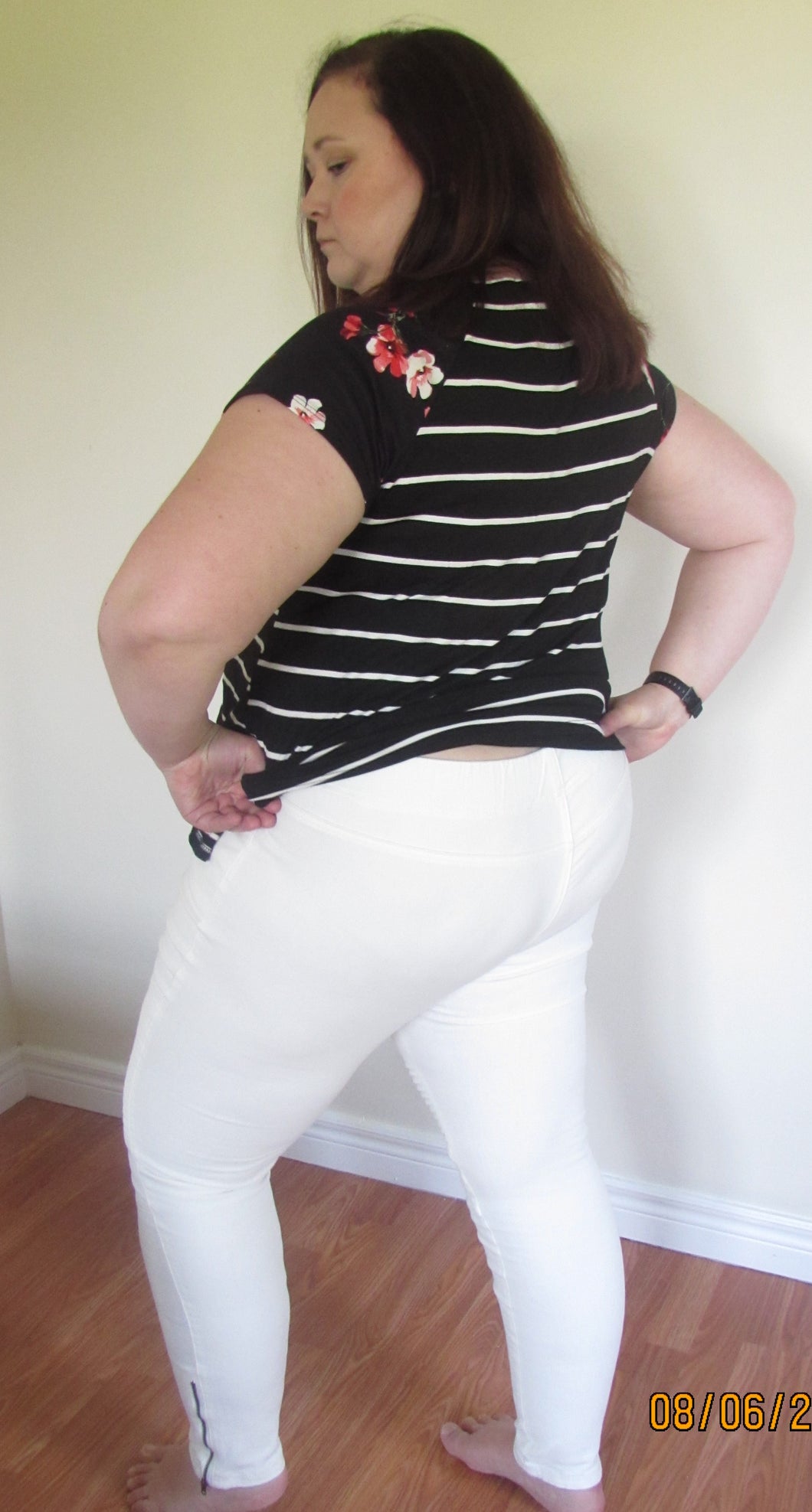 Casual Cropped leggings in White (XL)