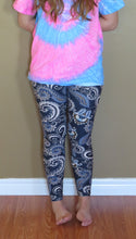 Load image into Gallery viewer, Hey Girl Blue Paisley  Leggings (Youth)
